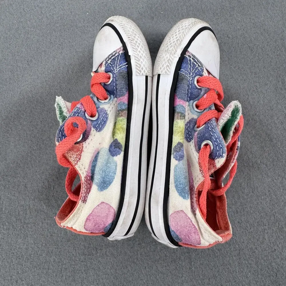 Converse All Star Shoes Infant Size 7 Multicolor Polka Dot‎ Low Top Sneakers